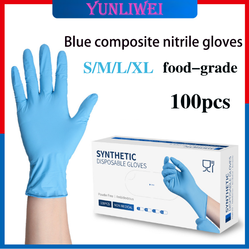 100PCS Blue Nitrile Disposable - đánh giá và giá Medical Gloves