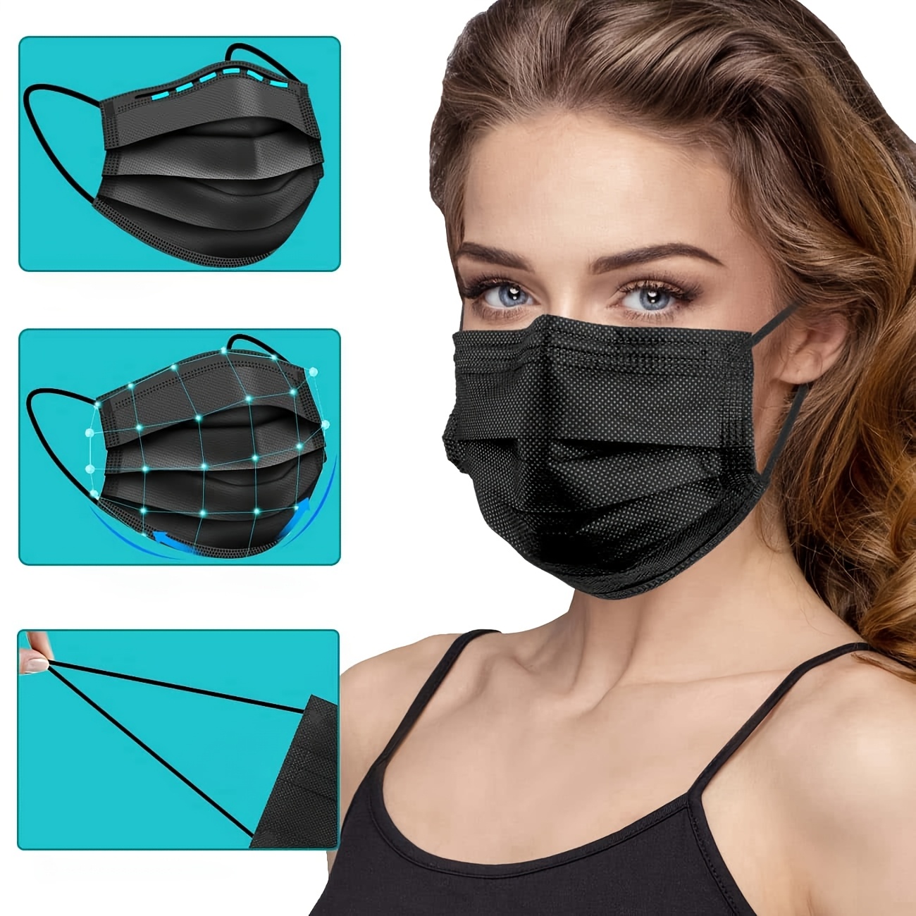 200Pcs Thick Black Disposable  - đánh giá và giá Surgical Mask