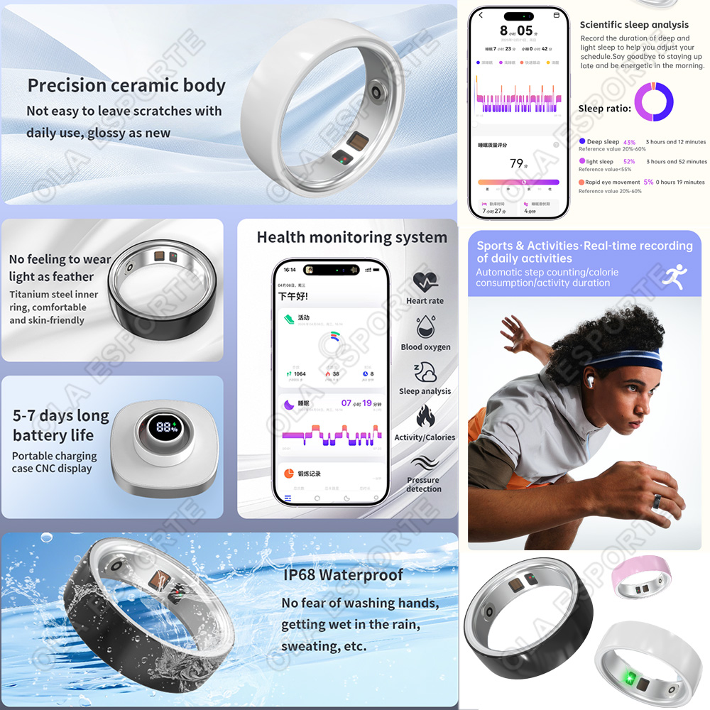 Ceramic Smart Ring Heart Rate  - đánh giá và giá Blood Pressure Monitor
